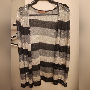 Black and Silver Sequin Cardigan